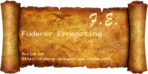 Fuderer Ernesztina névjegykártya